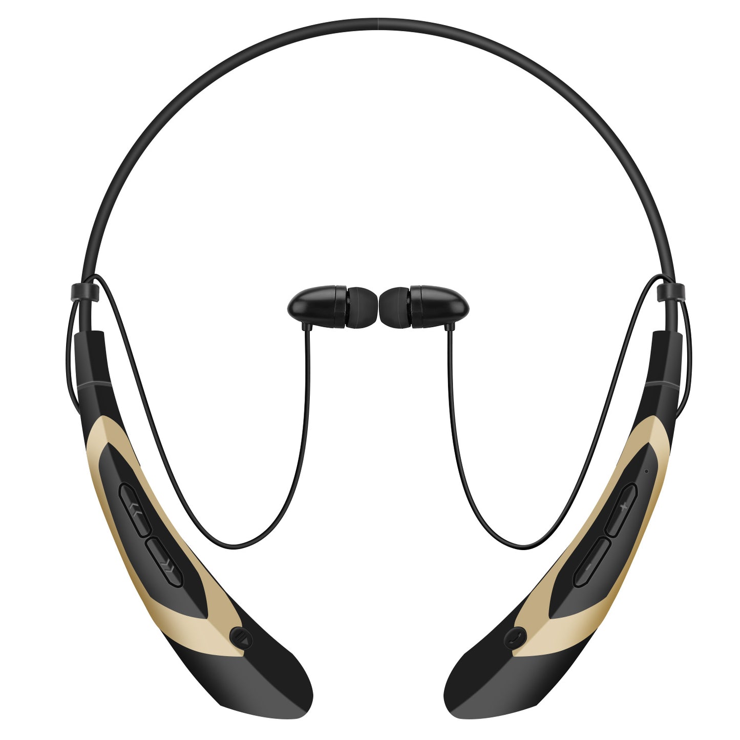 Wireless Neckband Headphones with Magnetic Earbuds and Mic