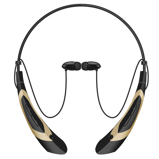Wireless Neckband Headphones with Magnetic Earbuds and Mic