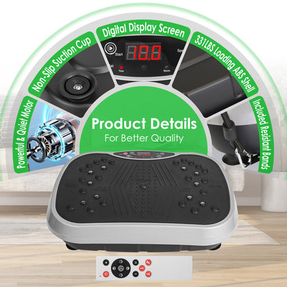 Vibration Platform Exercise Machine with Resistance Bands