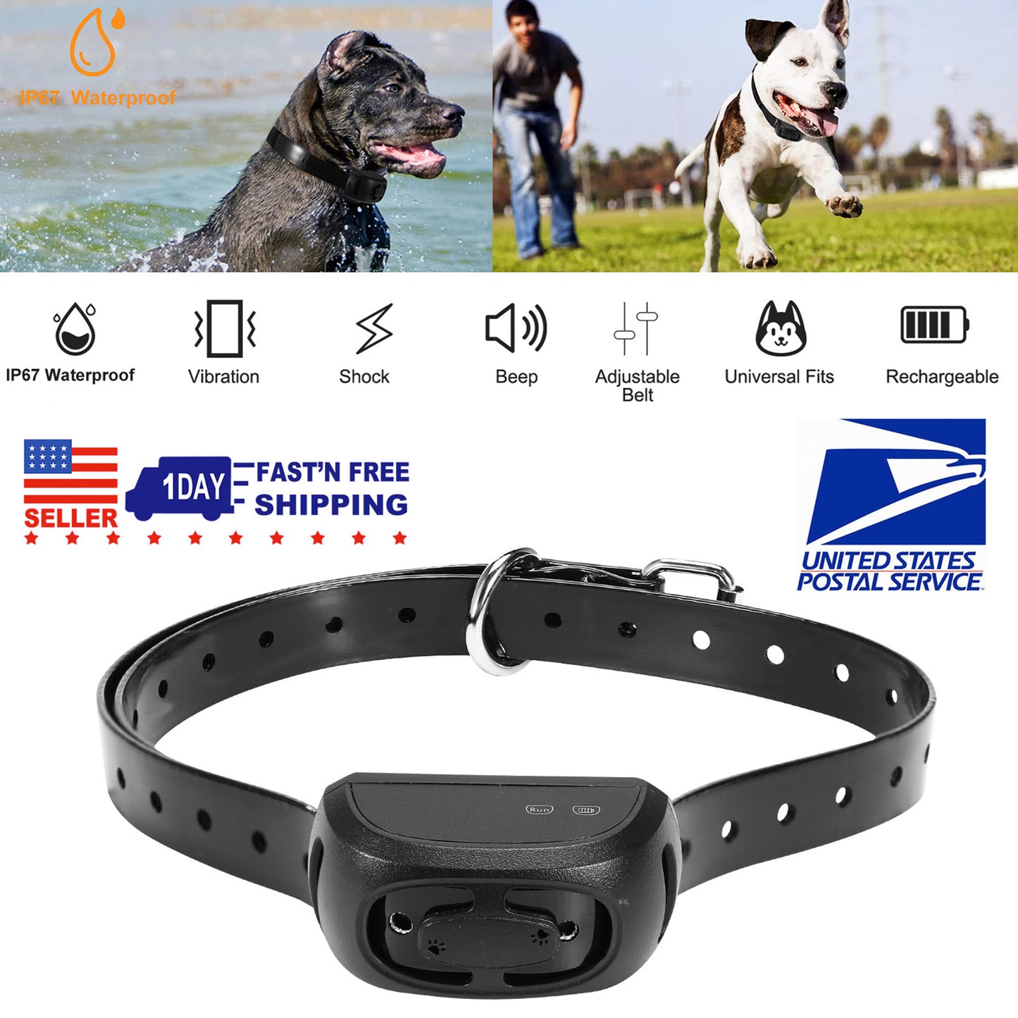 Dog Training Collar Receiver with 9 Levels & IP67 Waterproof