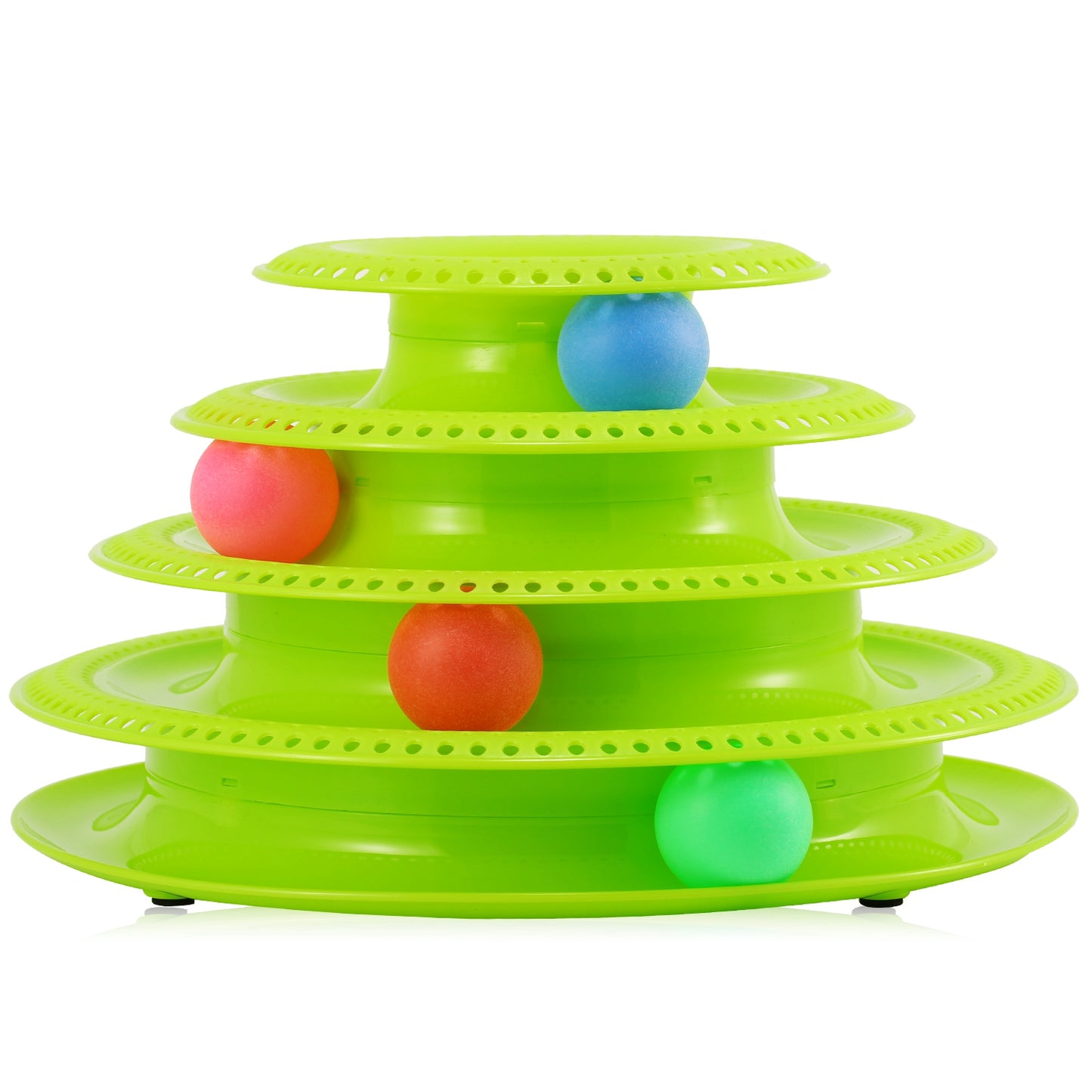 Cat Track Tower Toy 4-Layer Interactive Ball Chase Game