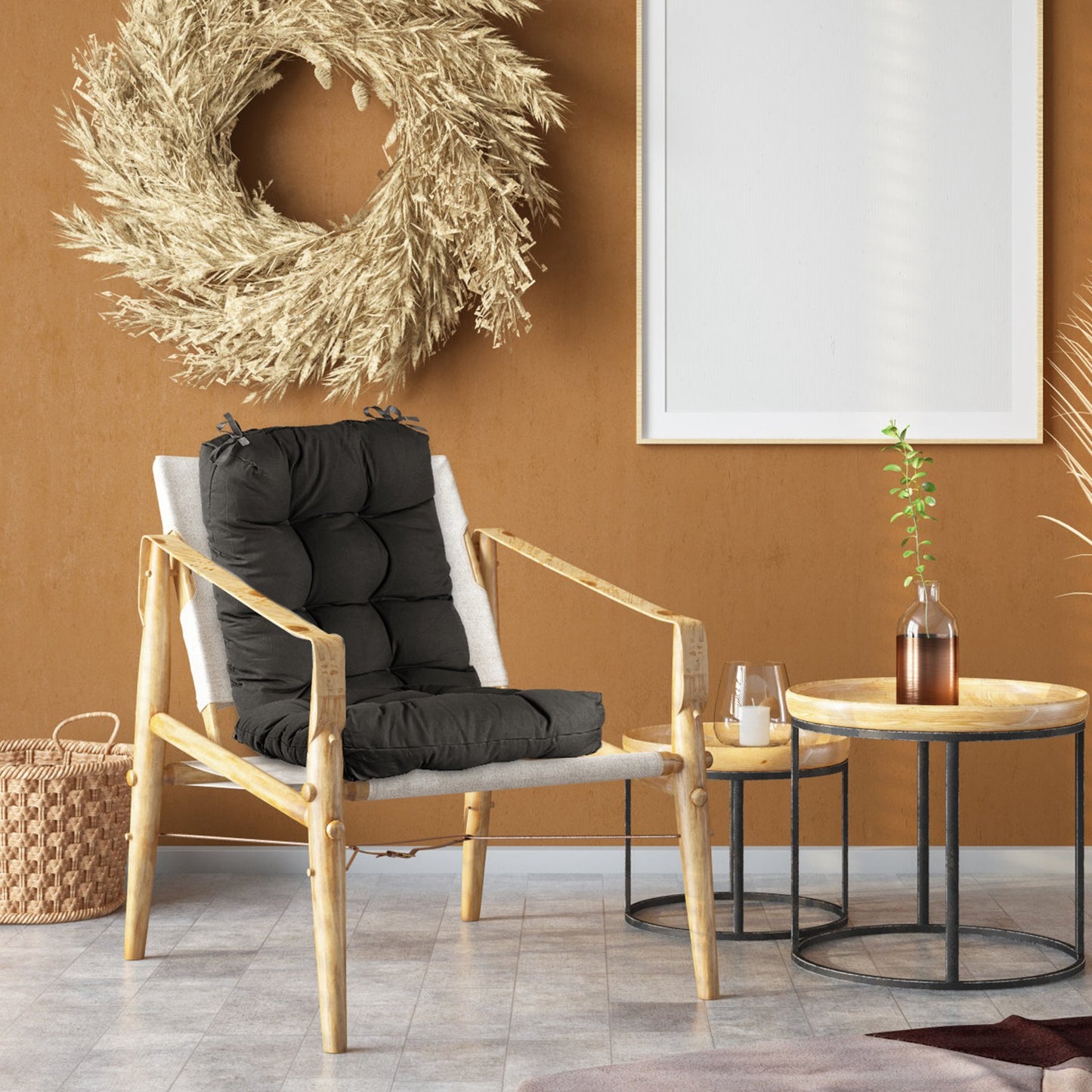 Rocking Chair Cushion Set with Non-Slip Ties - 2 Piece