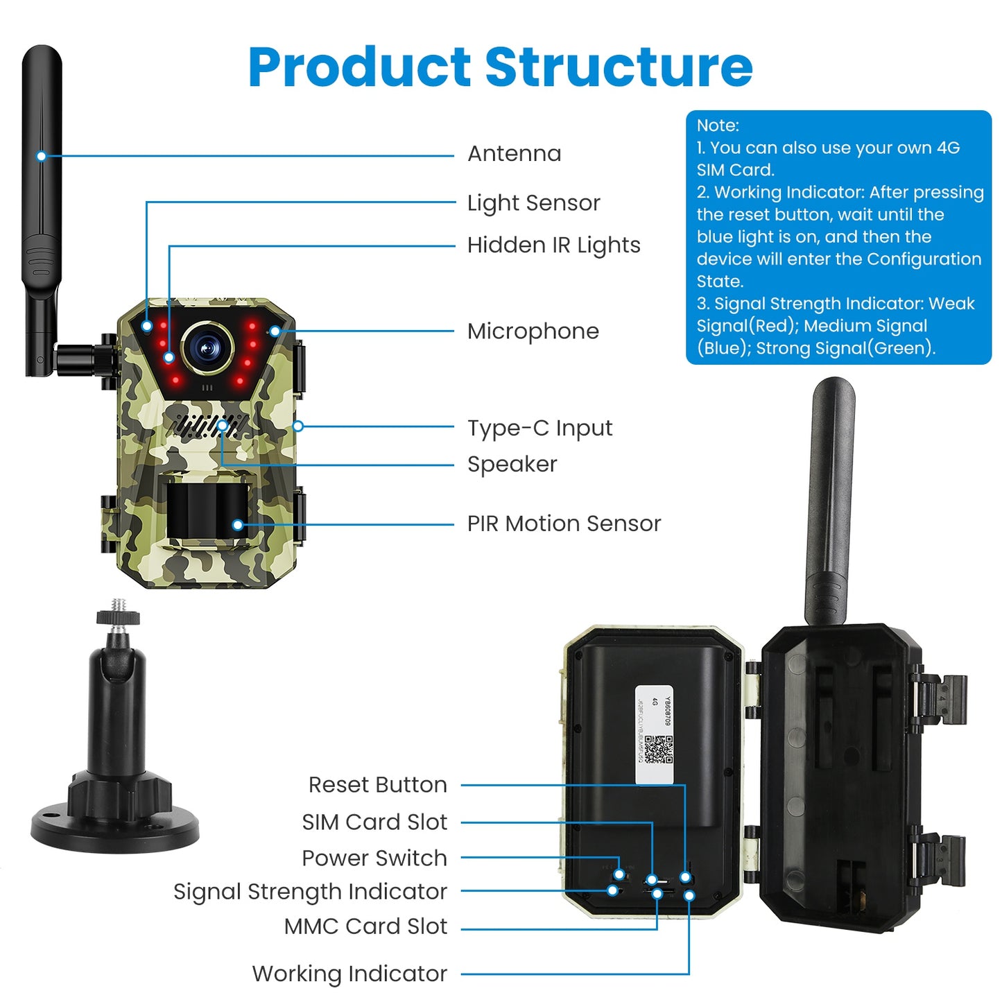 4K Solar Trail Camera with 4G Connectivity & Night Vision