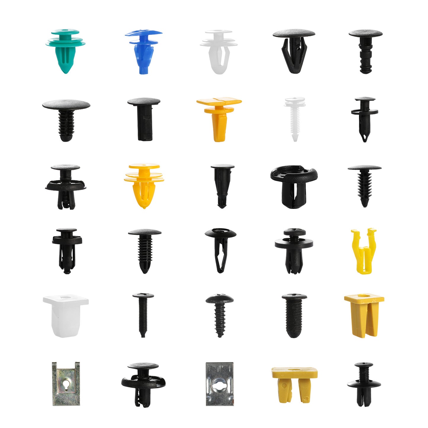 Bumper Fastener Rivets Kit - 500 Pieces, 30 Types