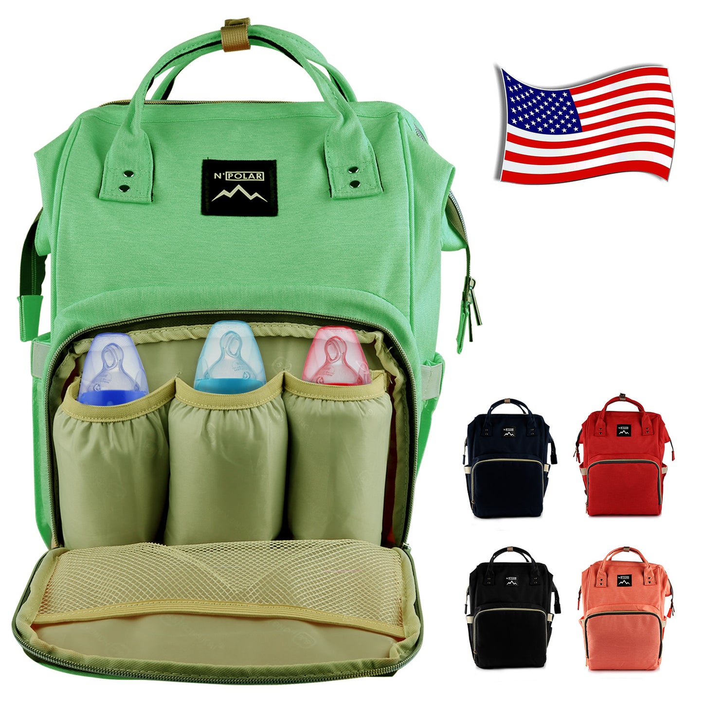 Diaper Bag Backpack with Changing Pad - Water-Resistant