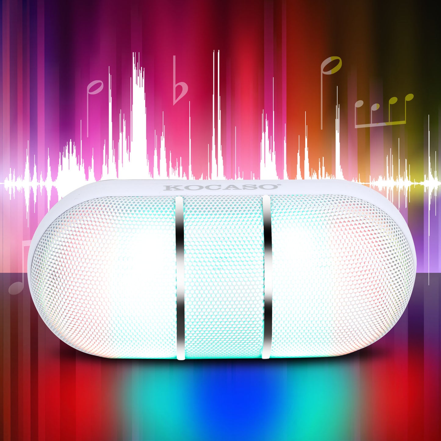 Portable Wireless Speaker with Rainbow LED Lights