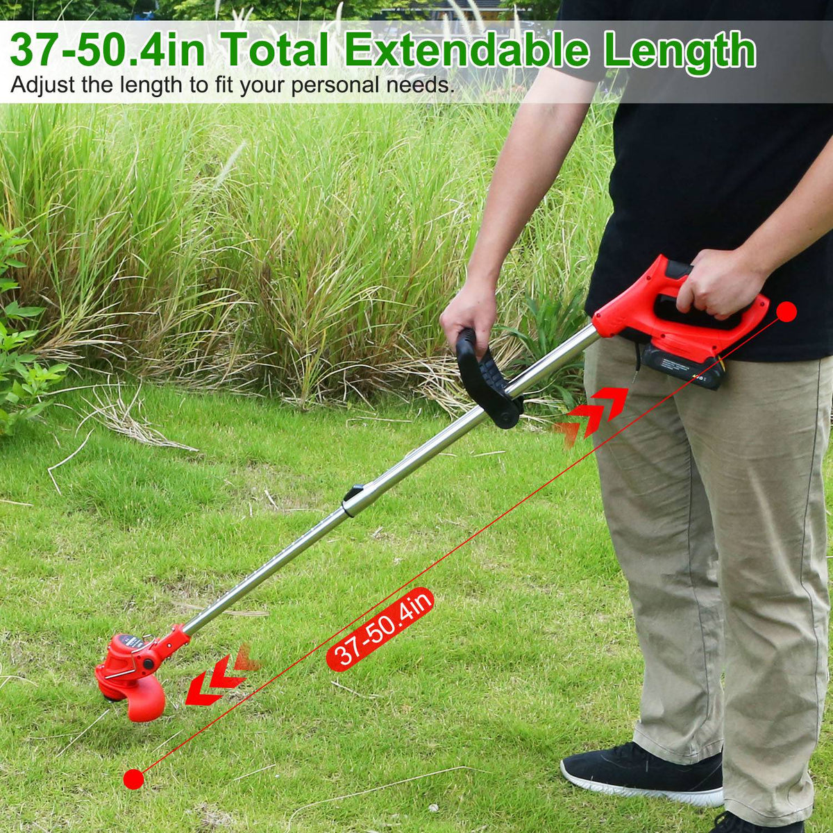 Electric Cordless Grass Trimmer Rechargeable Lawn Mower Weed Cutter with 2 Alloy Saw Blades 2 Alloy Blades 10 Plastic Blades 2 Rechargeable Batteries
