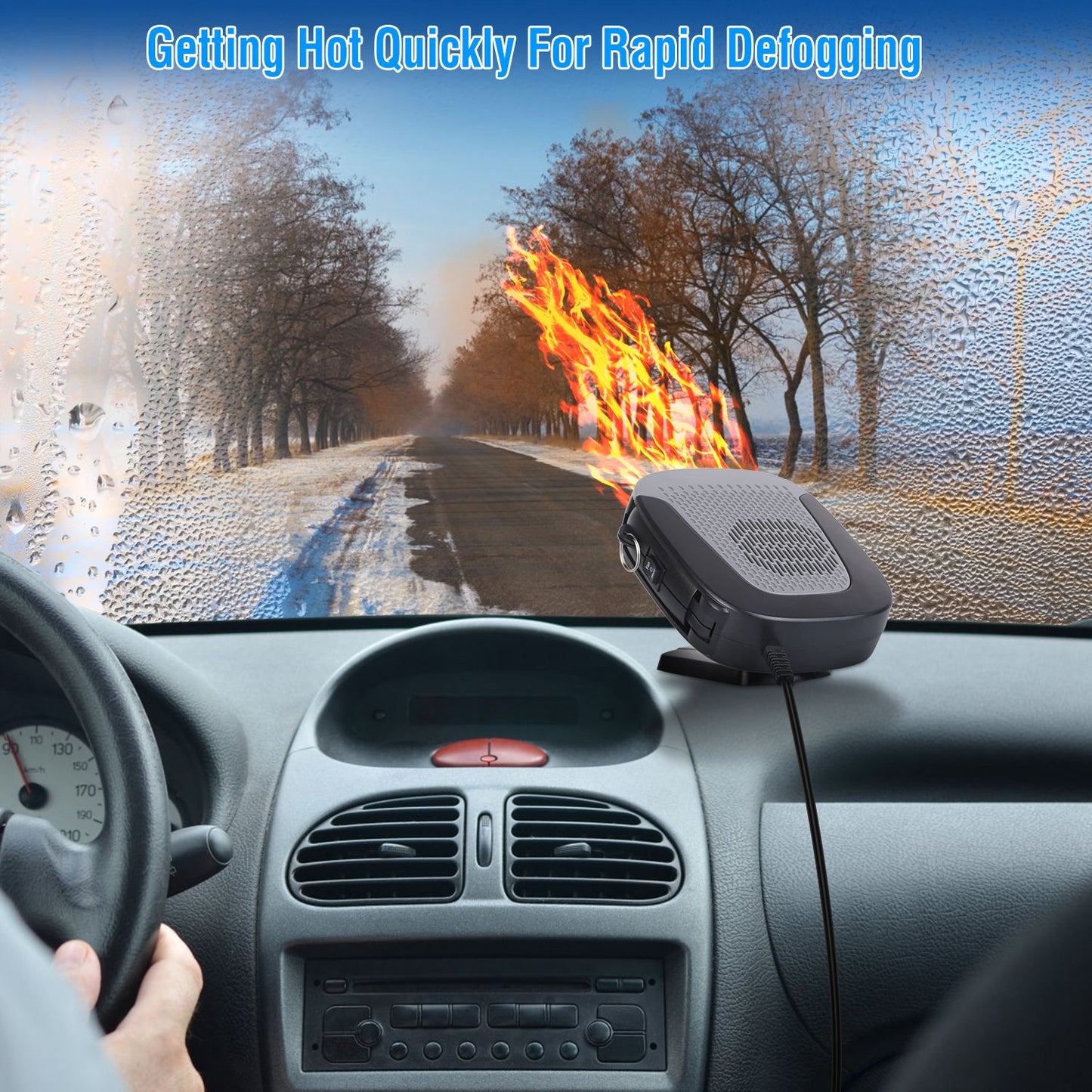 12V Portable Car Heater & Defroster Fan 150W