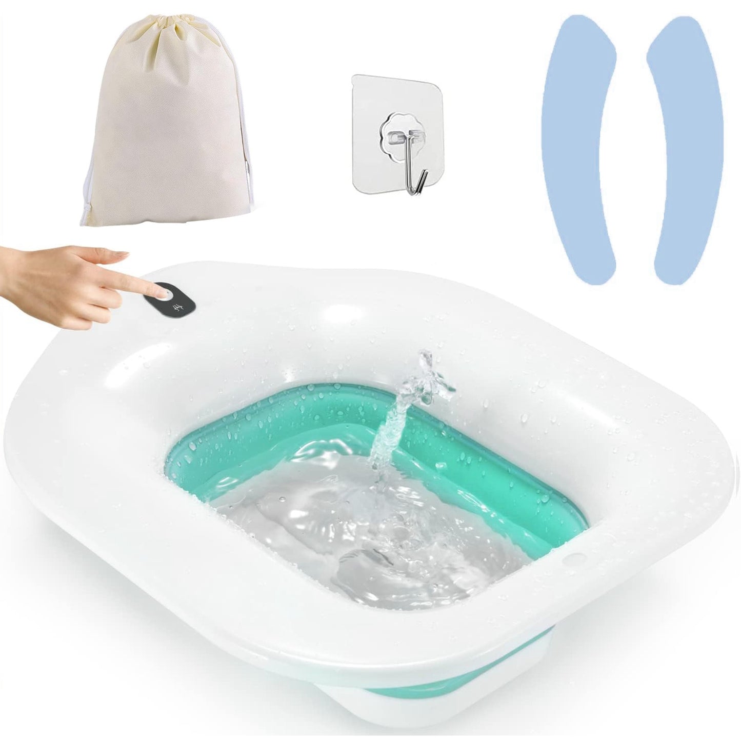 Foldable Sitz Bath Basin with Electric Spray - 1400mL