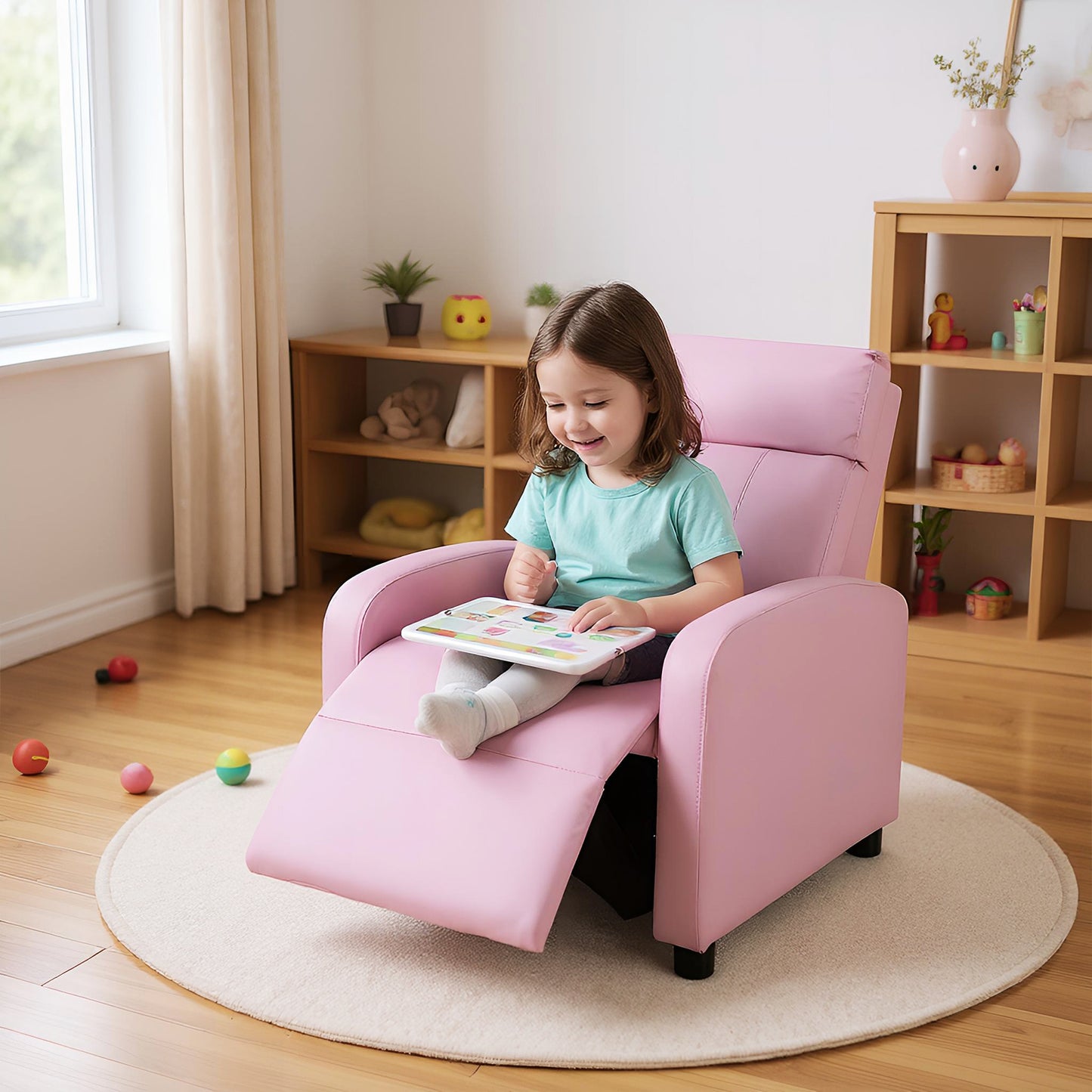 Kids Recliner Chair with Adjustable Backrest & Footrest
