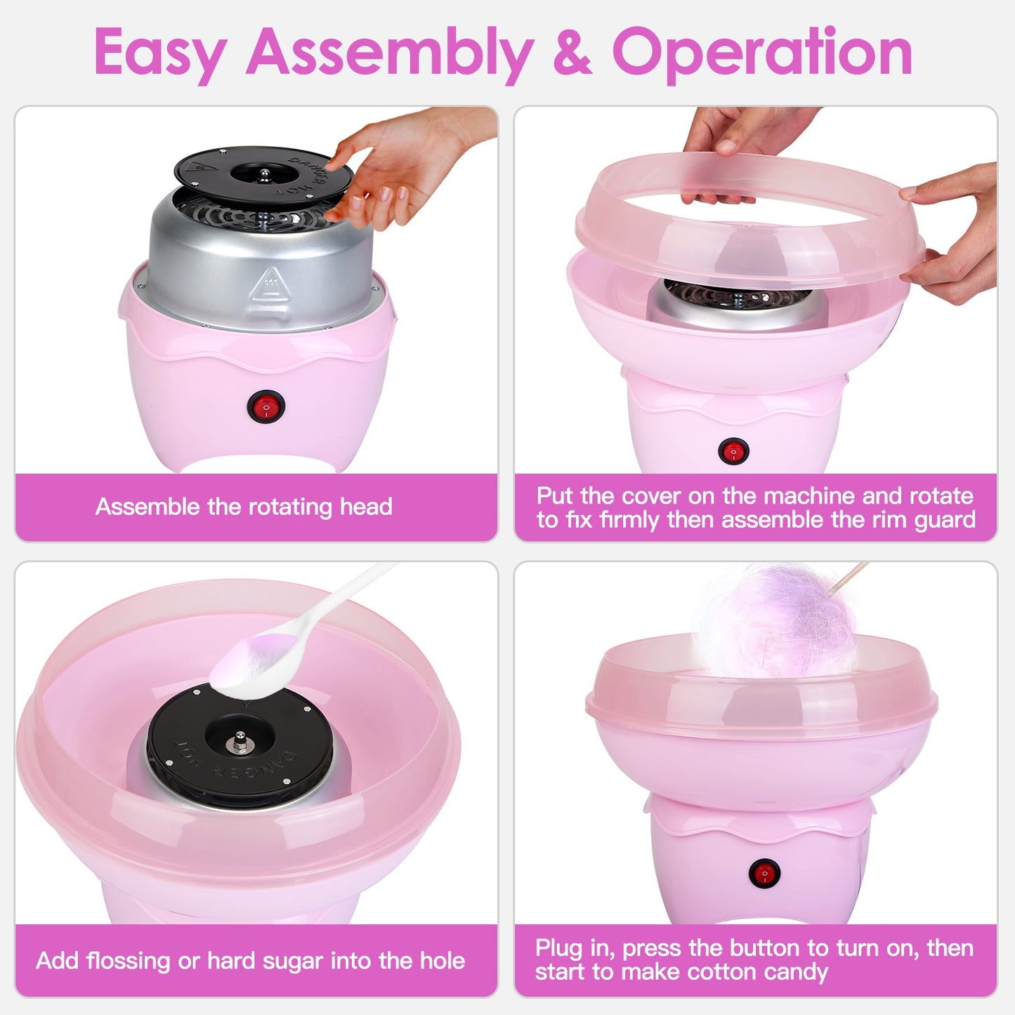 Cotton Candy Maker Machine for Kids - Electric & Portable