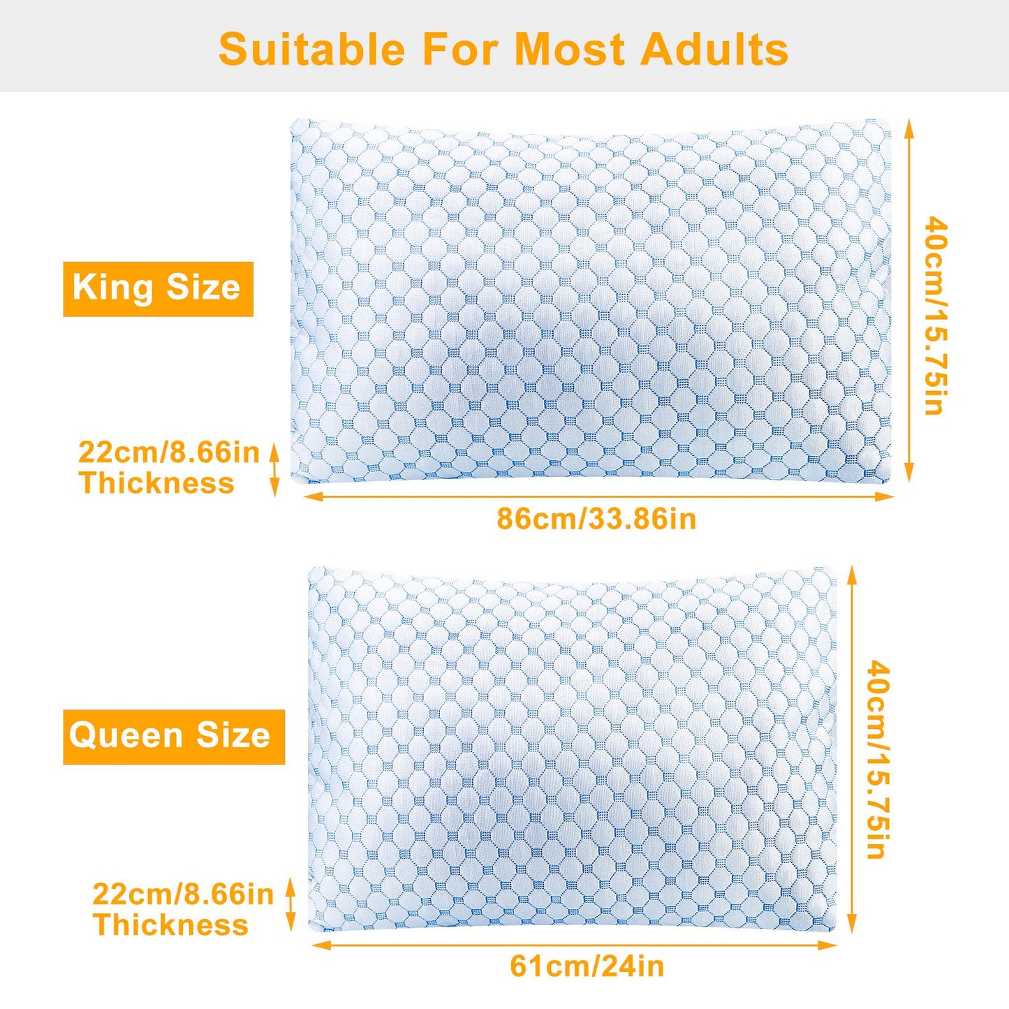 Cooling Memory Foam Pillow with Adjustable Fill