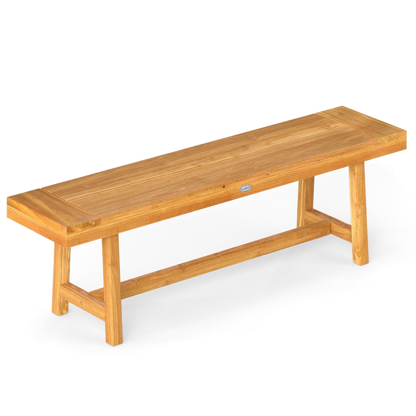 63-Inch Teak Wood Bench for 3 People