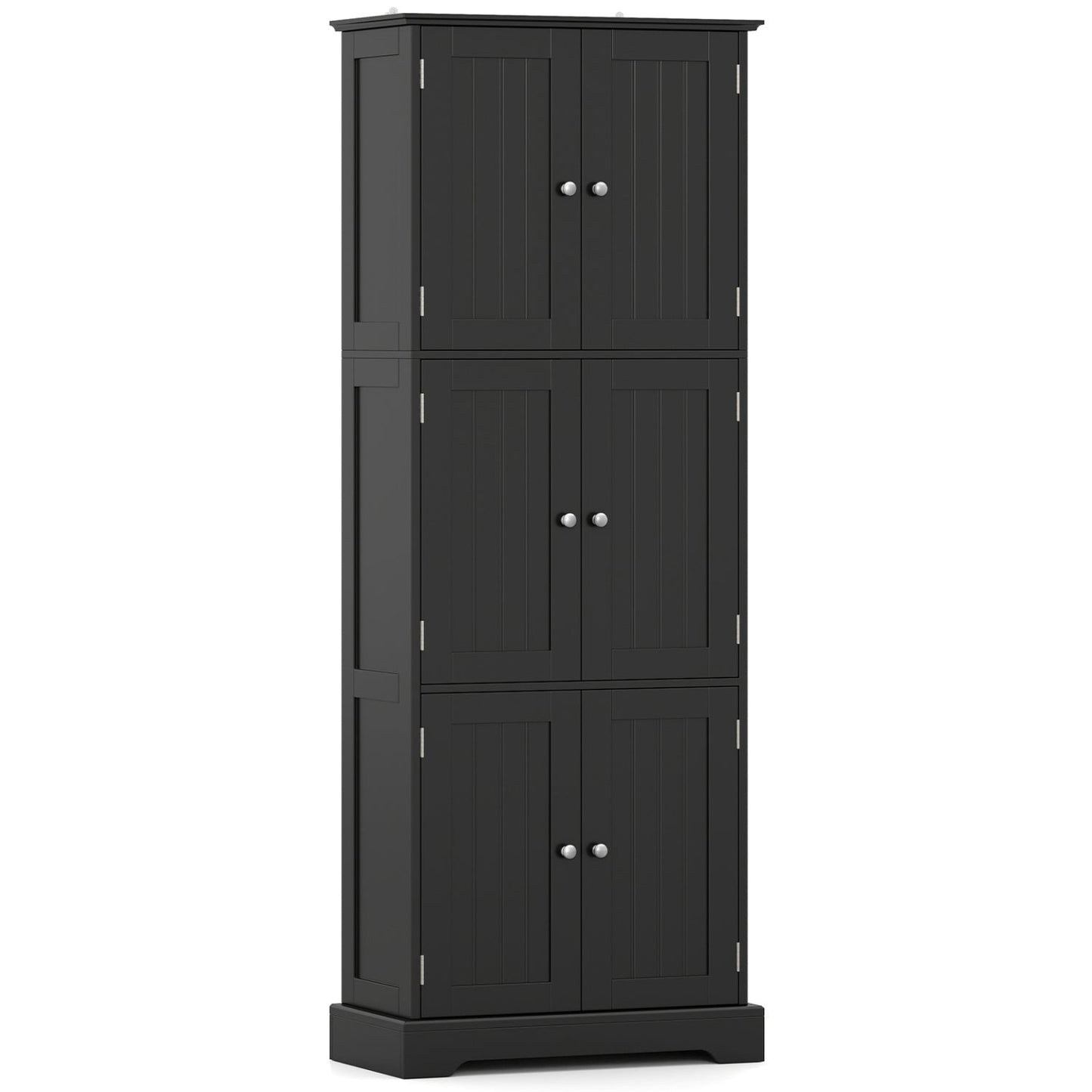 63-Inch Tall Bathroom Storage Cabinet with 6 Doors