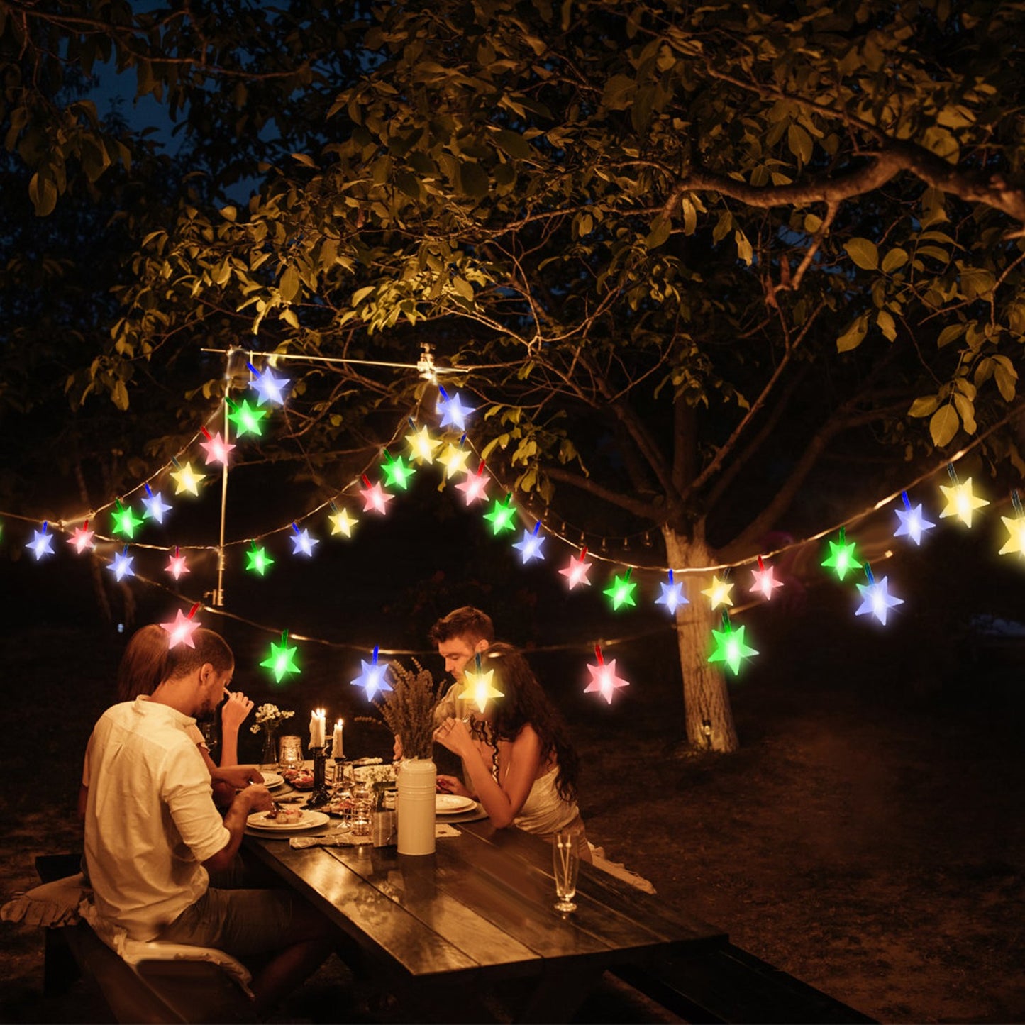 Solar Star String Lights 39.3ft 100 LED Waterproof Outdoor