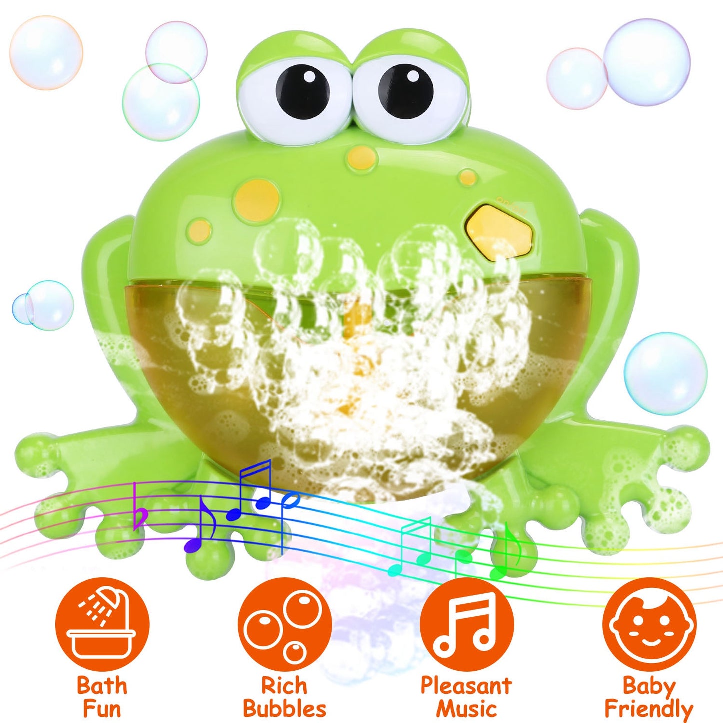 Musical Bubble Bath Maker Toy with Suction Cups for Toddlers