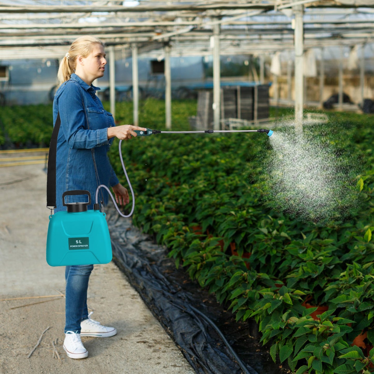 Electric Garden Sprayer 5L Battery Powered with Telescopic Wand