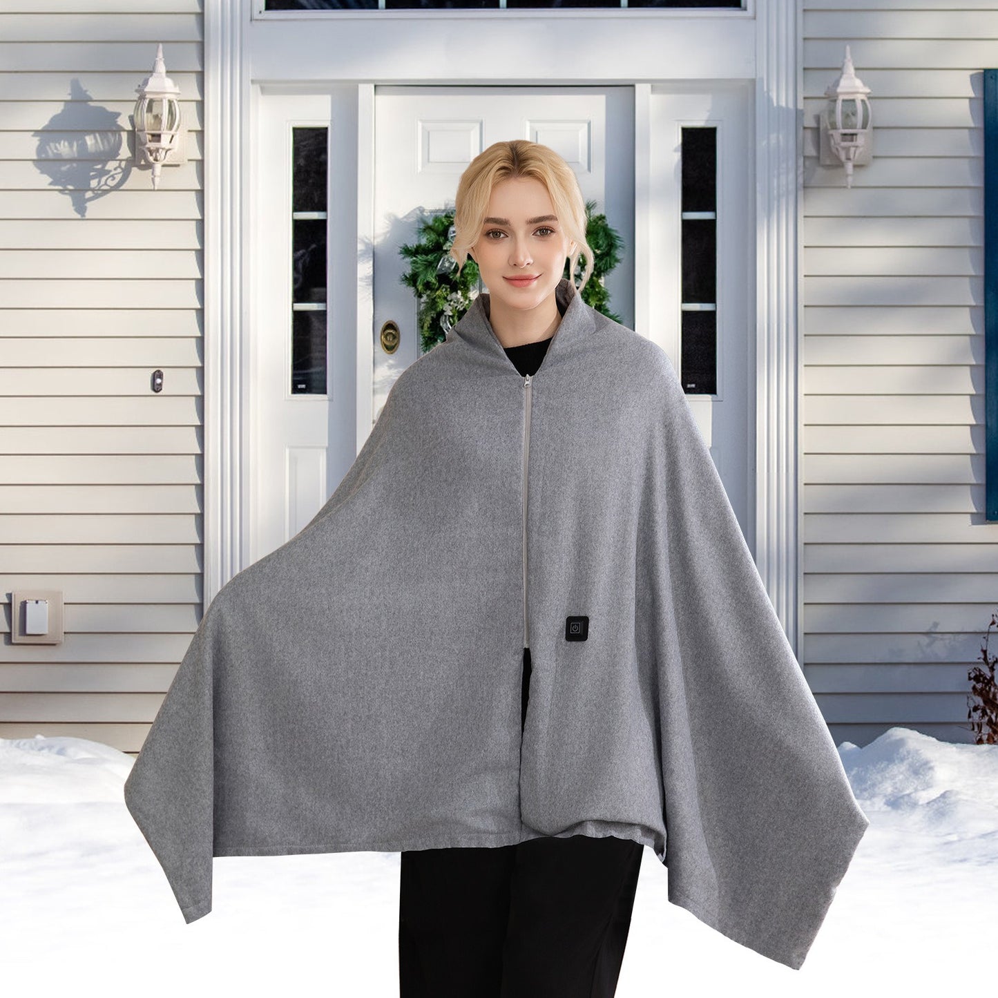 USB Heated Shawl with 3 Heat Levels and Zipper