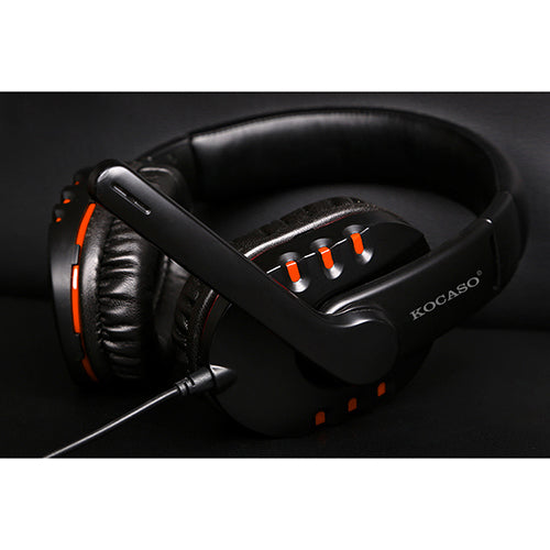 Dynamic Stereo Headphones with Adjustable Mic - Orange