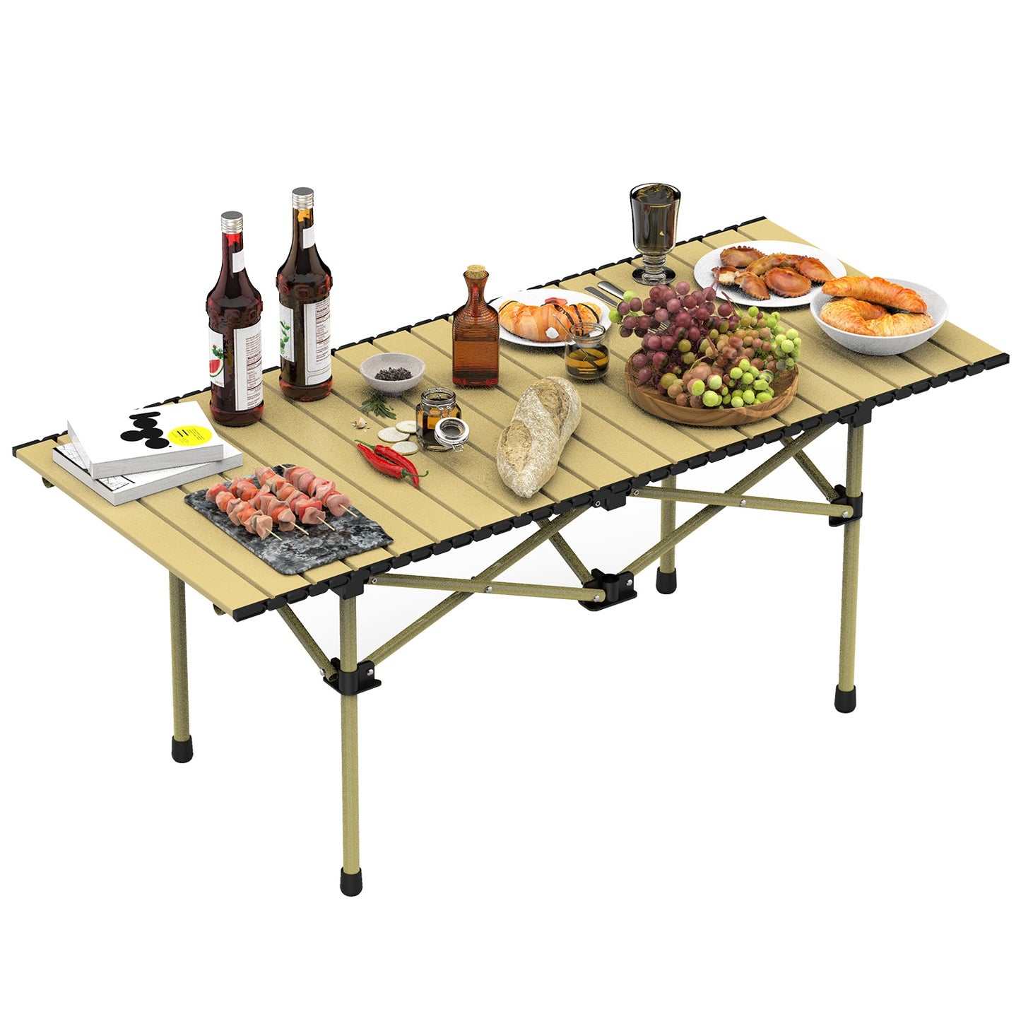 Folding Camping Table with Carry Bag - Lightweight Carbon Steel