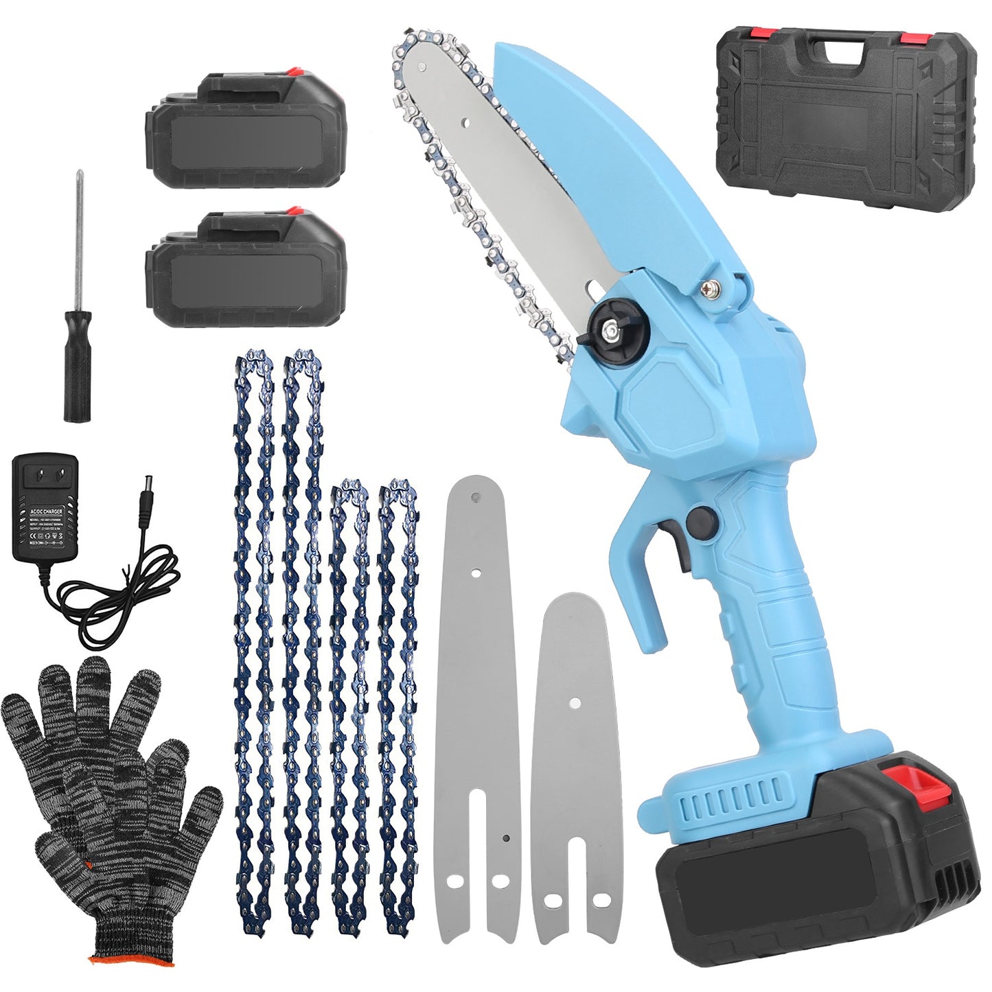 Mini Chainsaw Cordless Electric with 4in & 6in Chains