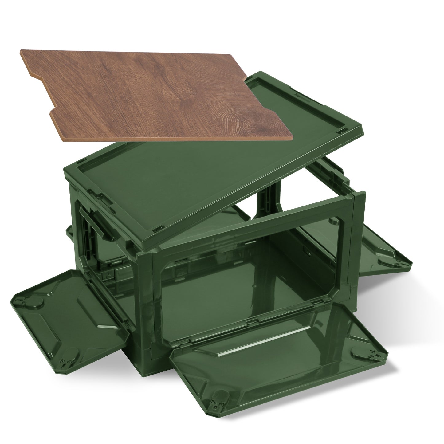 Collapsible Storage Bin with Wheels & Cutting Board Lid - 41QT