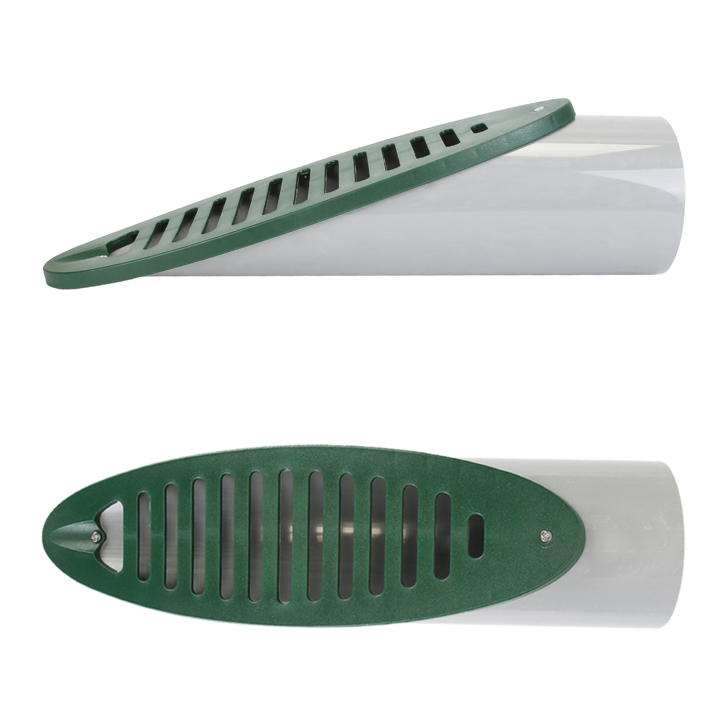 4-Inch Angled Yard Drainage Pipe with Sloped Grate - Green