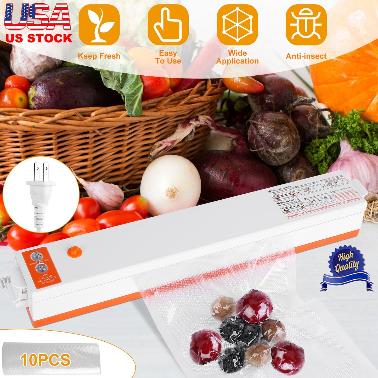 Electric Vacuum Sealer Machine for Food Preservation