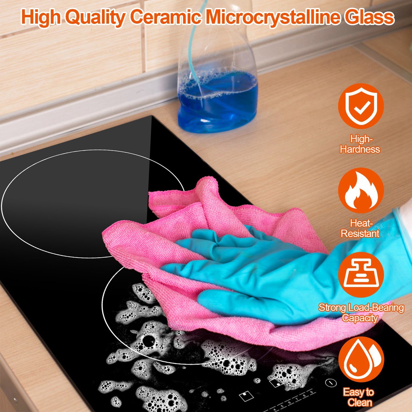 Dual Induction Electric Cooktop 1900W with Timer & 9 Power Levels