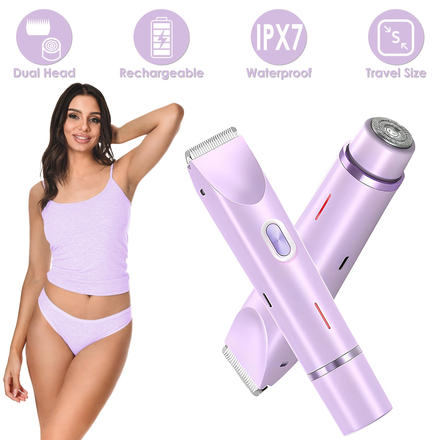 2-in-1 Bikini Trimmer for Women – Cordless & Waterproof