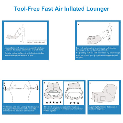 Inflatable Lounger Air Sofa with Carry Bag - Waterproof
