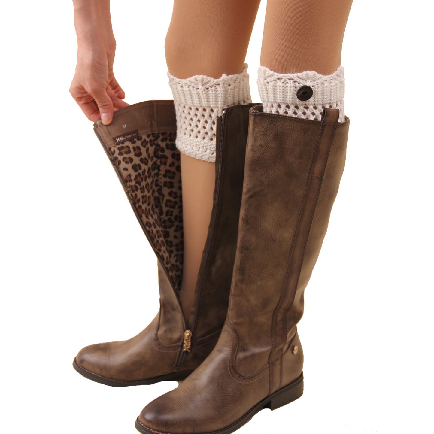 Women Winter Crochet Knit Leg Warmers