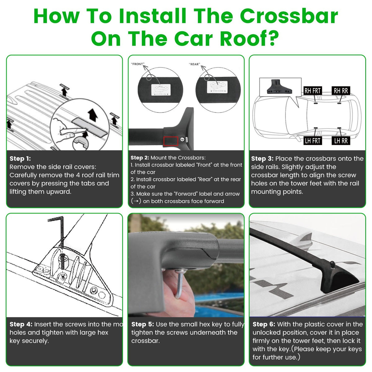 Roof Rack Cross Bars for Toyota RAV4 2019-2025 Flush Rails