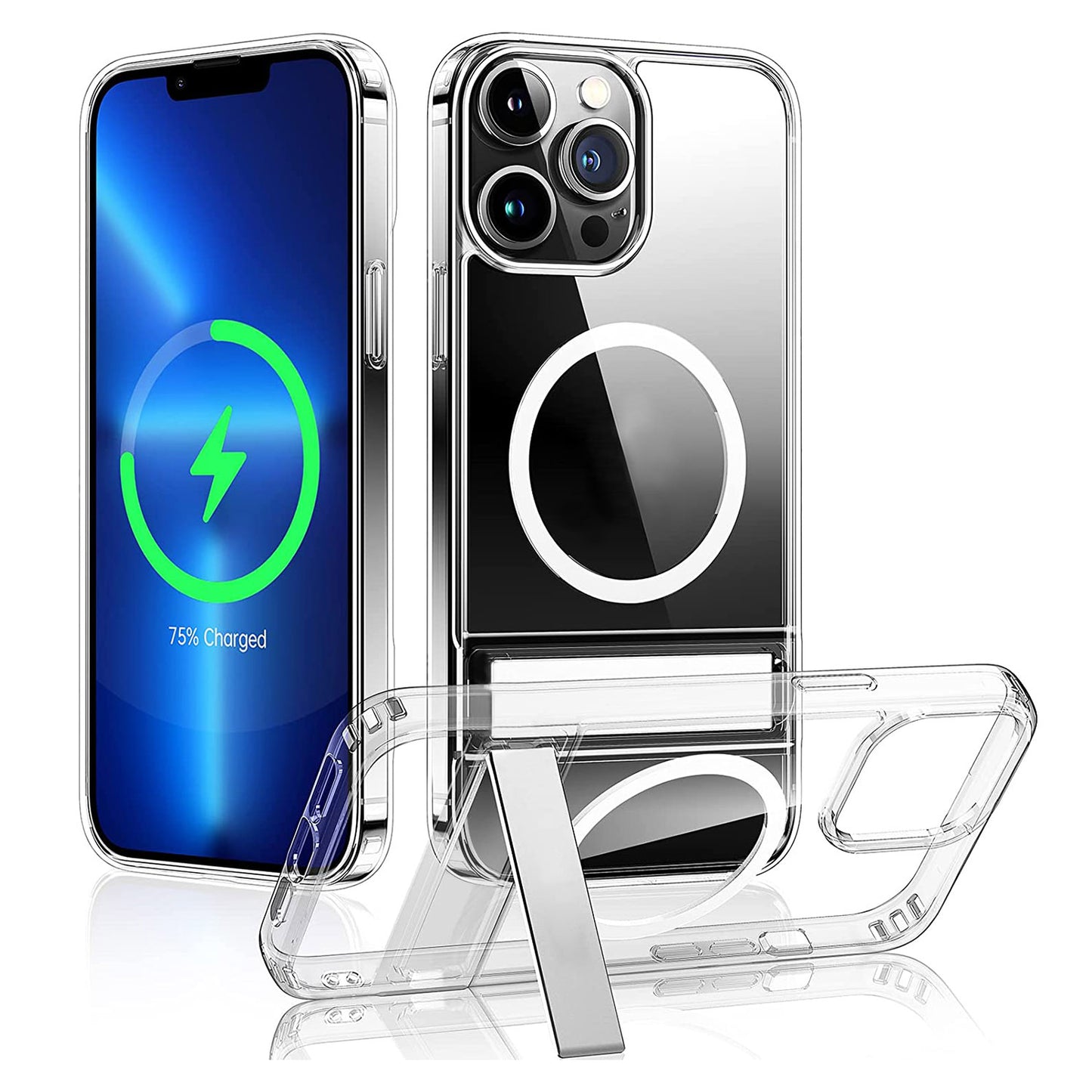 MagSafe Clear Case with Metal Kickstand for iPhone 13/14