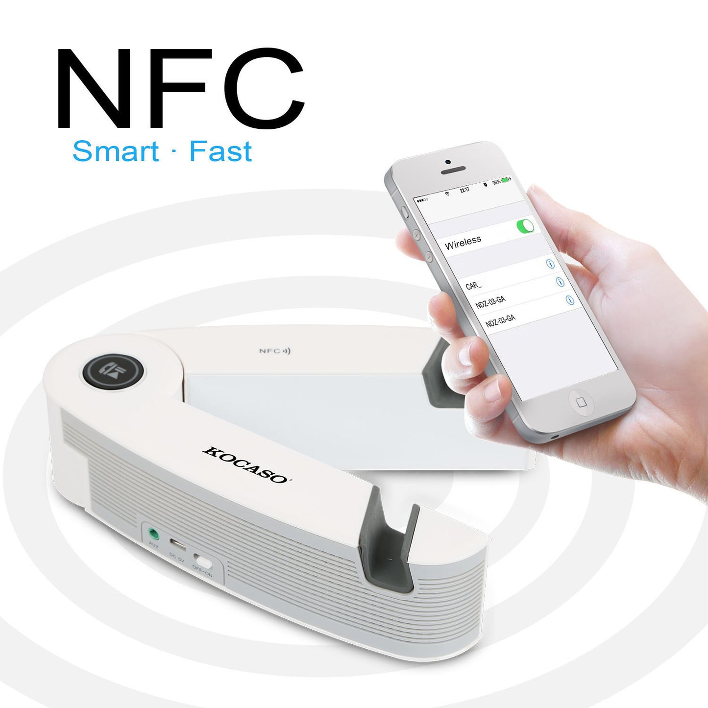 Wireless Bluetooth Speaker with NFC and Adjustable Stand