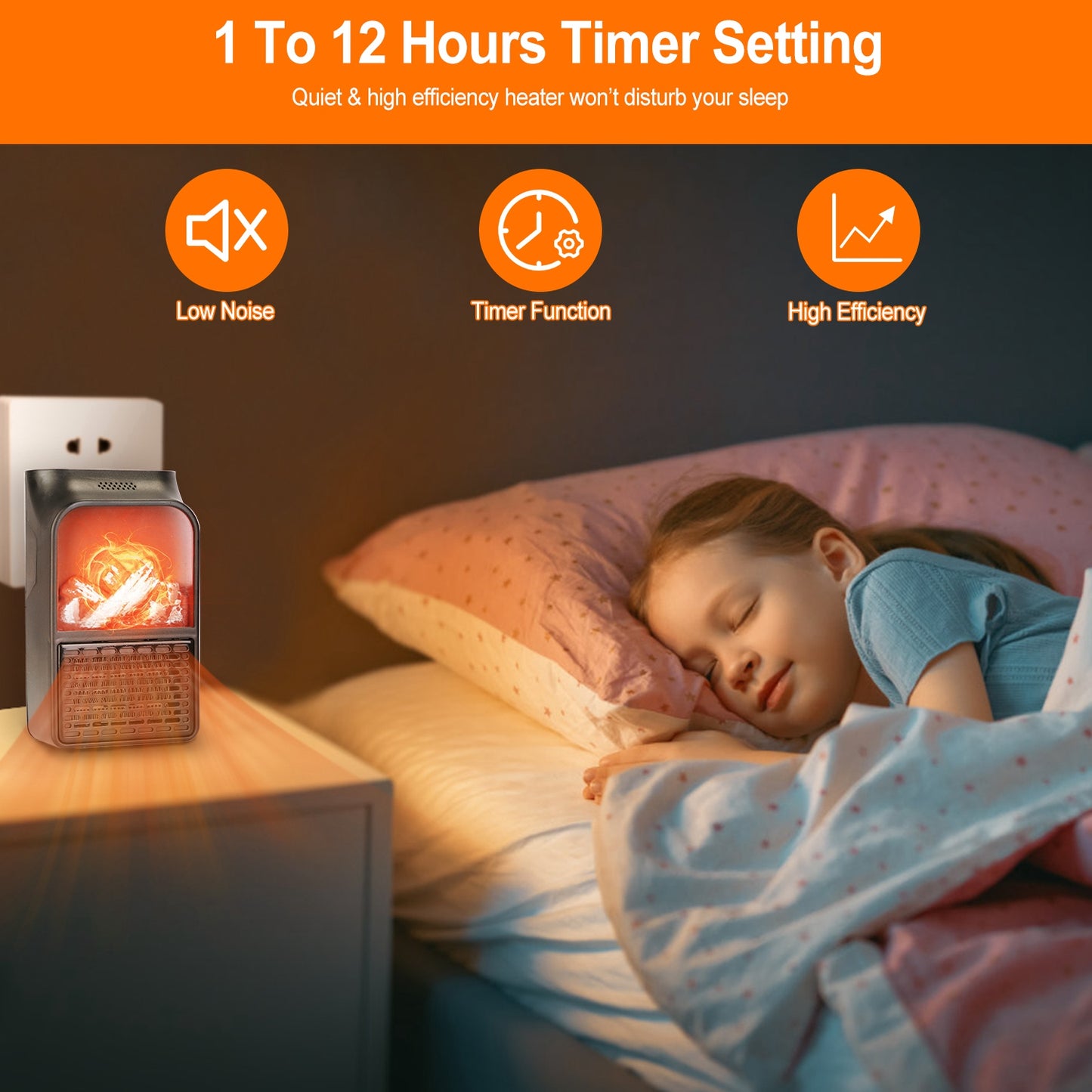 800W Plug-In Space Heater with Remote and Digital Thermostat