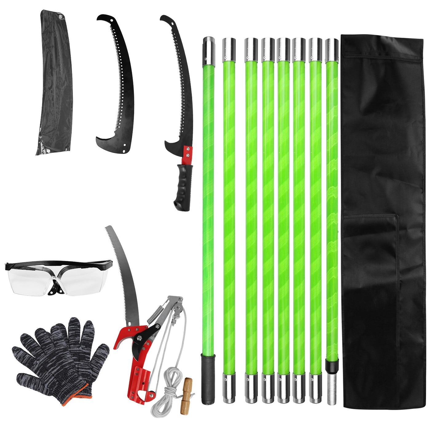 Extendable Manual Pole Saw 8-15ft Tree Pruner with Saw Blade
