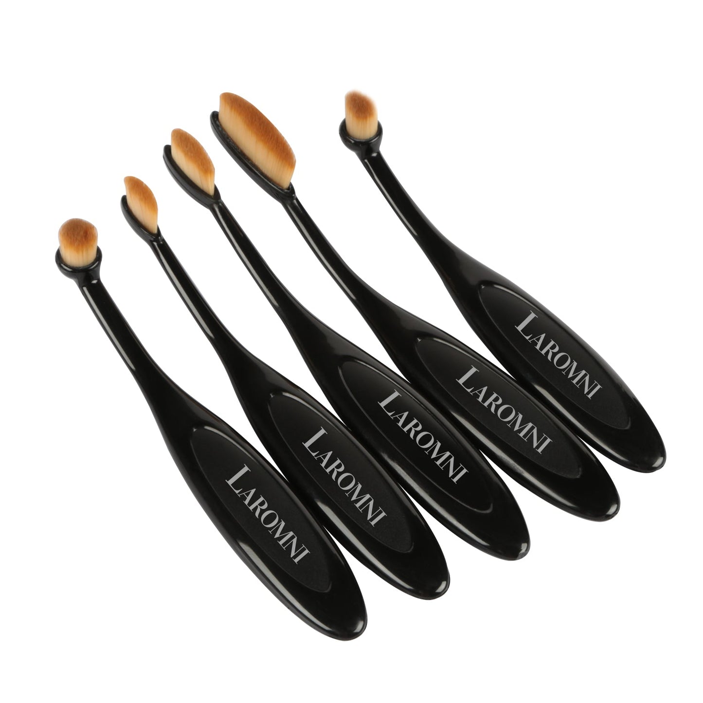 Oval Makeup Brush Set - 10 Piece with Flexible Handles