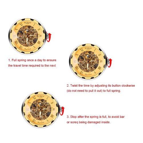 Gold Dial Skeleton Mechanical Watch