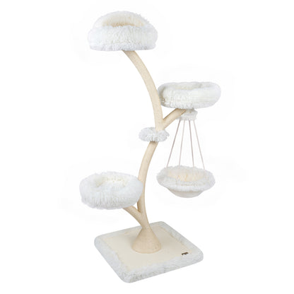 66.5" Multi-Level Modern Cat Tower with Top Perch 2 Beds Hammock and Sisal Posts
