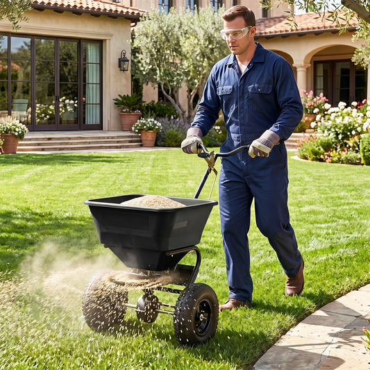 Walk-Behind Broadcast Spreader 66 LBS with 13" Tires