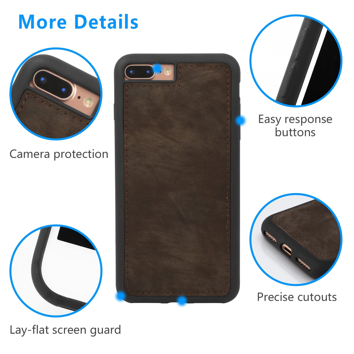 iPhone 8 Plus Wallet Case with 15 Card Slots & Detachable Cover