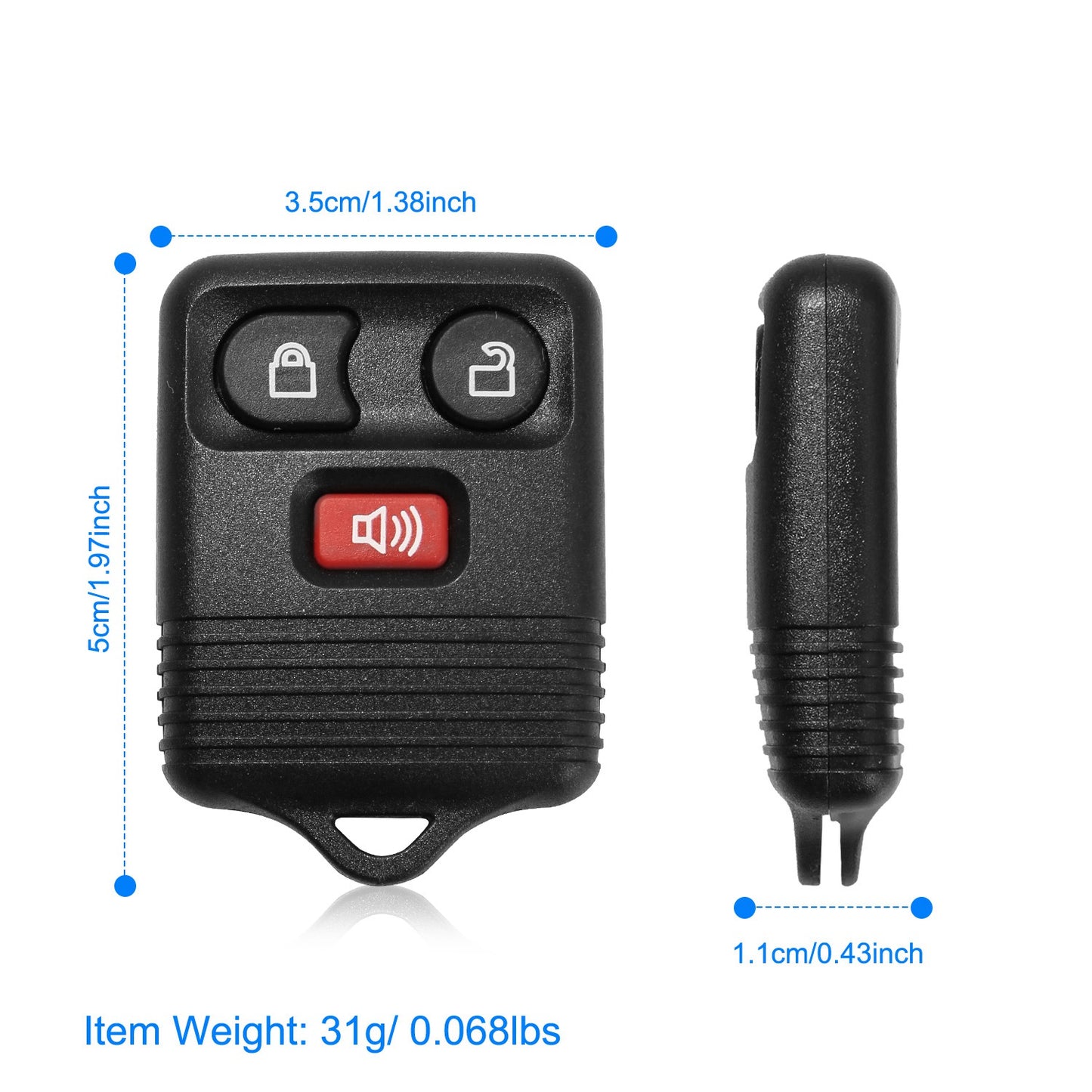 Keyless Entry Remote Key Fob for 1999-2007 Ford F-150 (2-Pack)