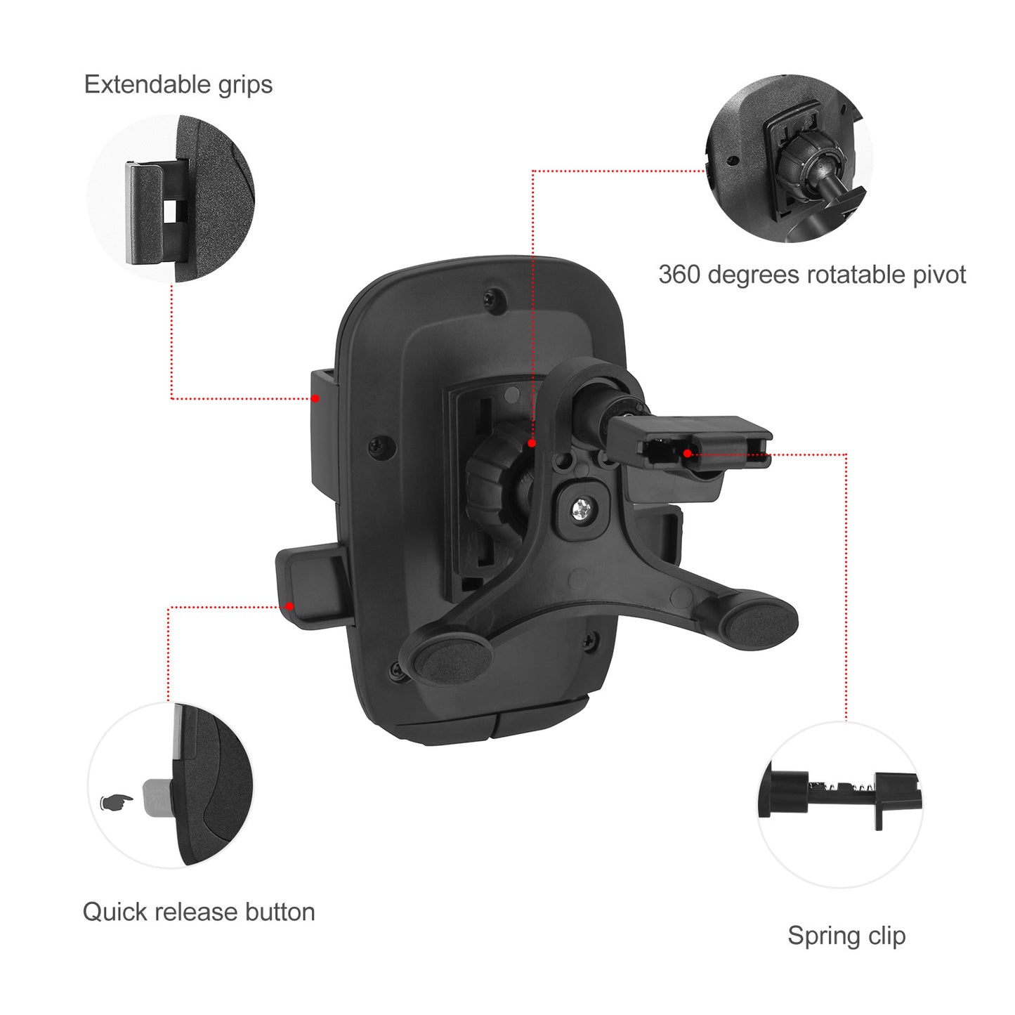 Car Air Vent Phone Mount with 360° Rotation