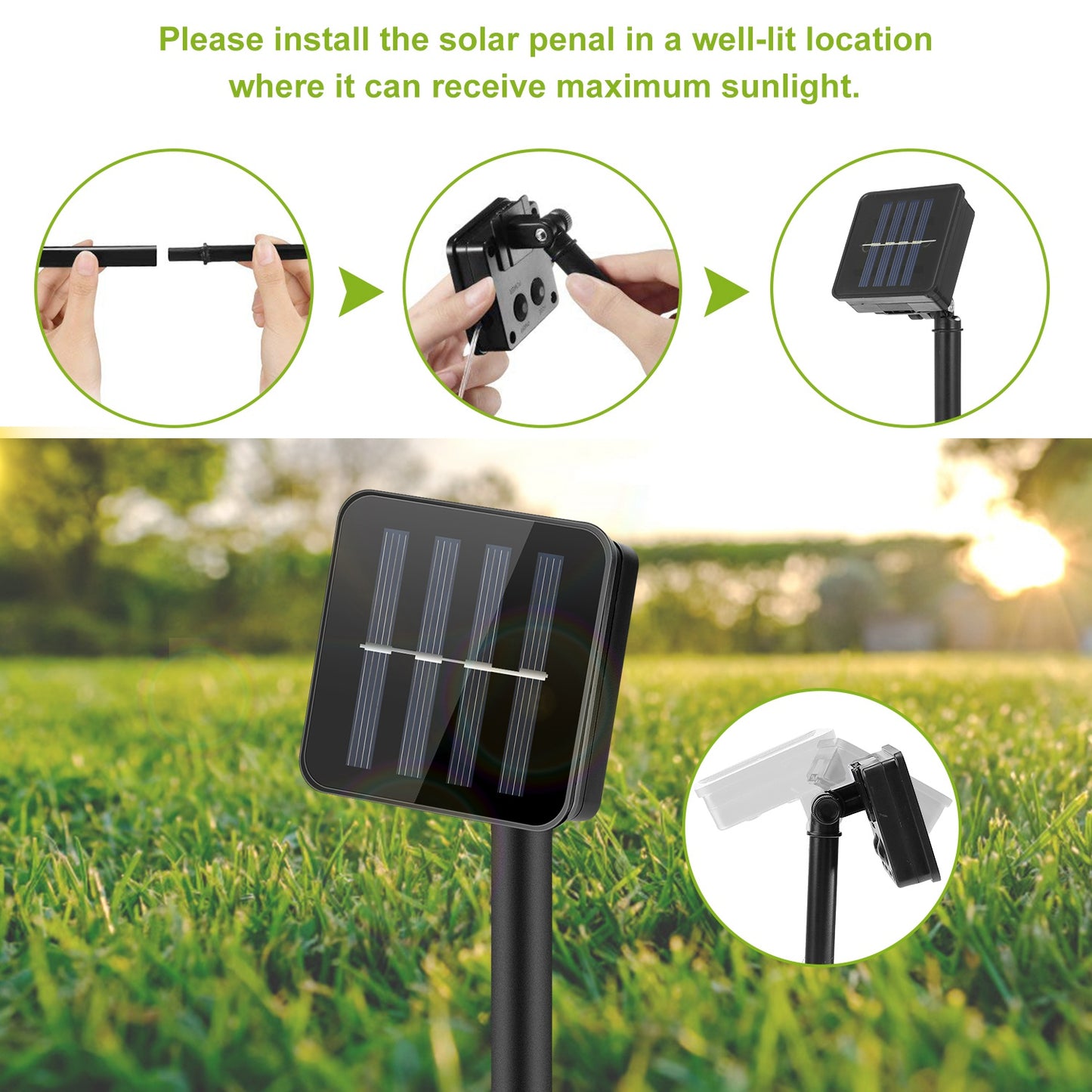 Solar String Lights Outdoor 100 LED 39ft Waterproof Decorative