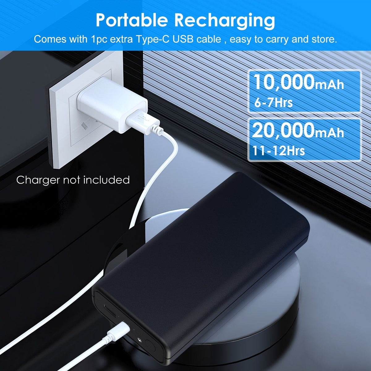 20000mAh Heated Clothing Power Bank – 7.4V Battery Pack