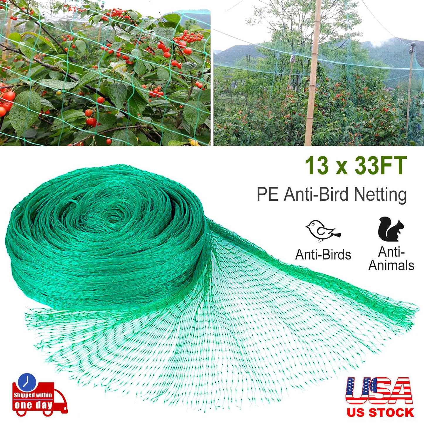 Garden Netting 13x33ft Heavy Duty Bird Protection Net