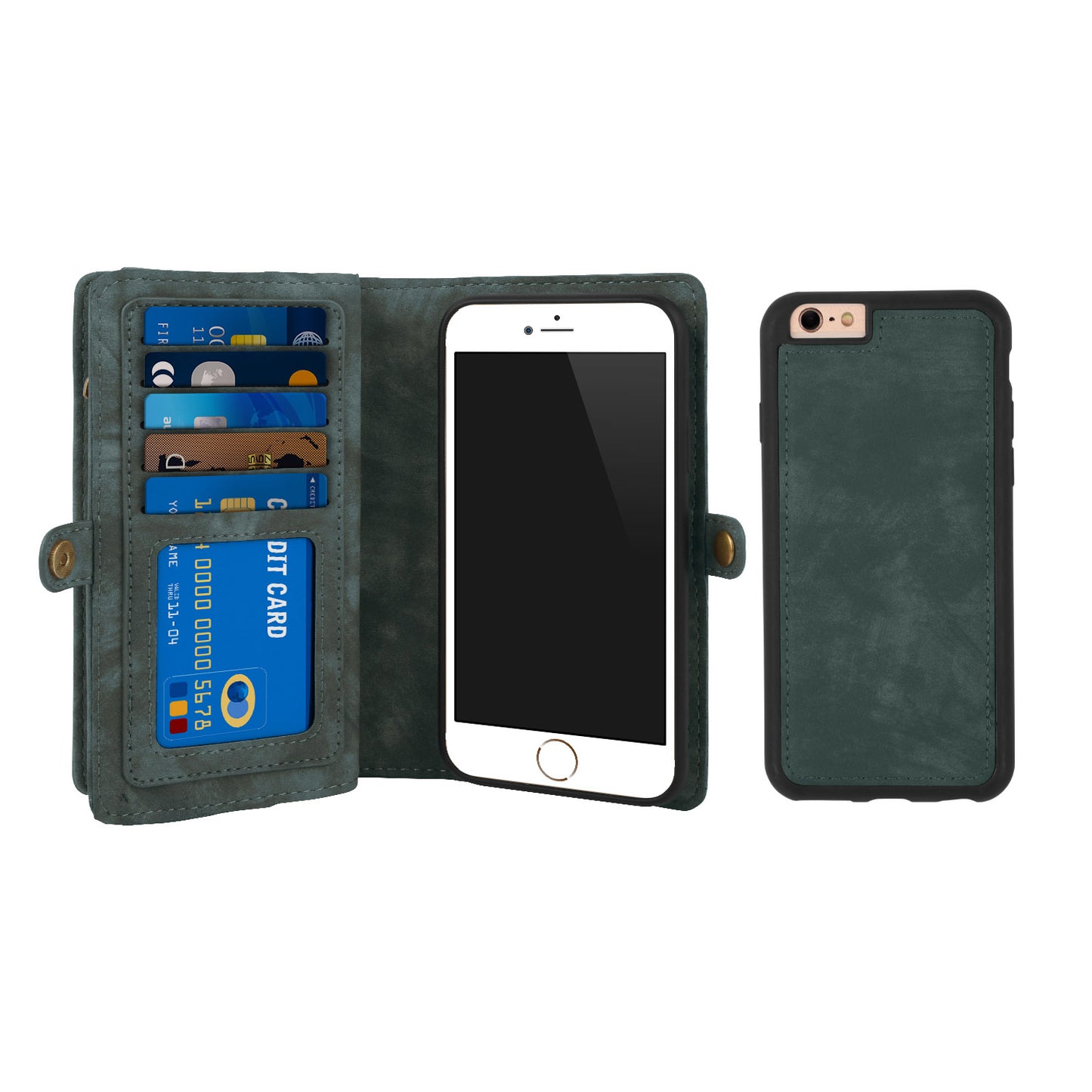 iPhone 6 Wallet Case with Detachable Magnetic Phone Holder