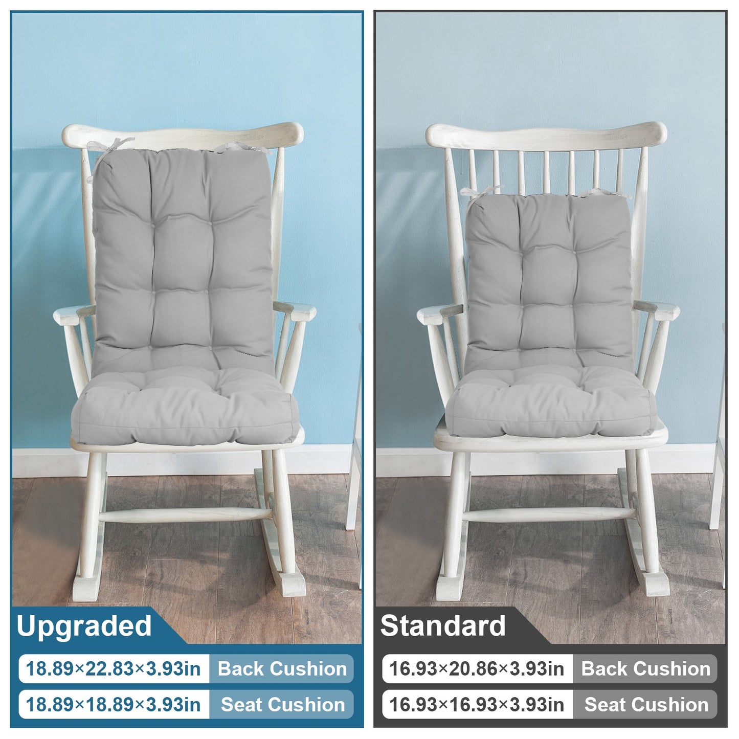 Rocking Chair Cushion Set - Waterproof with Non-Slip Ties