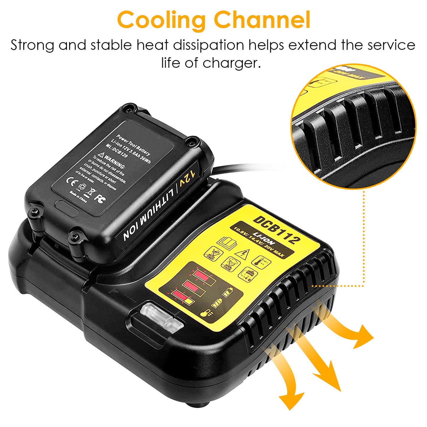 Battery Charger for Dewalt 10.8V-20V Lithium-Ion Tools